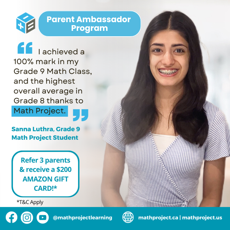 Parent Ambassador Program Description | Promotions | MathProject